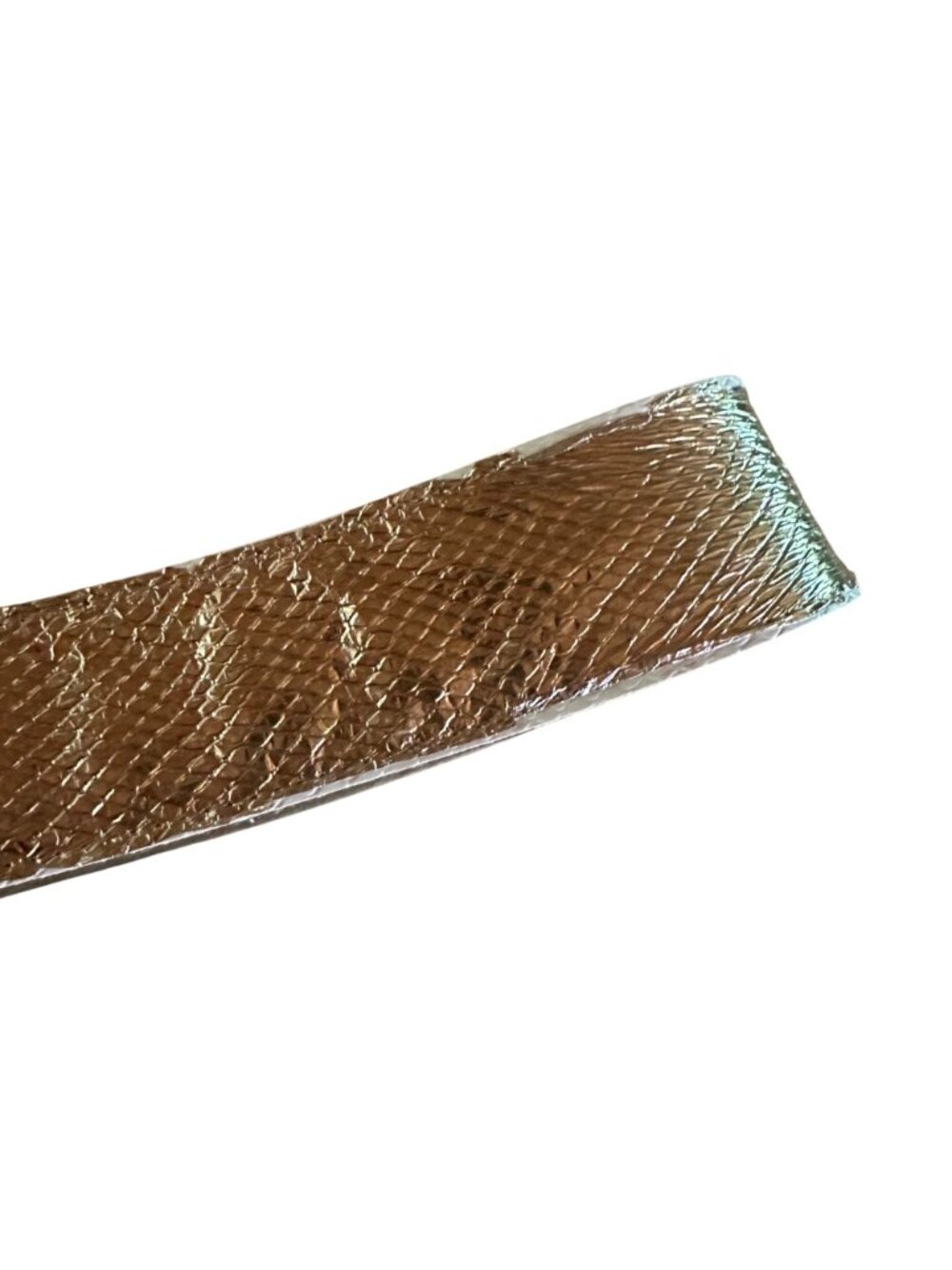 Vintage Gold Foil Snakeskin Embossed Belt With Metallic Finish & Statement Buckl - Picture 8 of 8